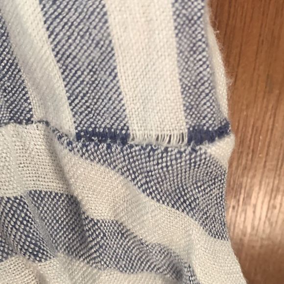 Revolve Alice + Olivia White Doyle Trumpet Sleeve Striped Blouse - Picture 9 of 13